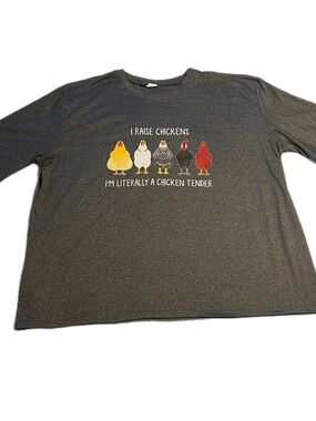 Graphic Chicken Tee - Dark Gray